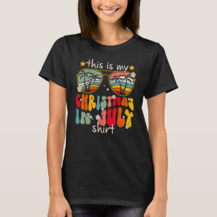 Camiseta Os Óculos De Sol De Verão De Groovay Beach Este É