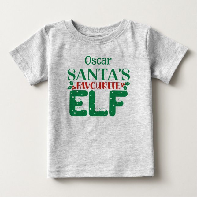 Camiseta Os Papais noeis de Natal preferem Elf. Nome editáv (Frente)