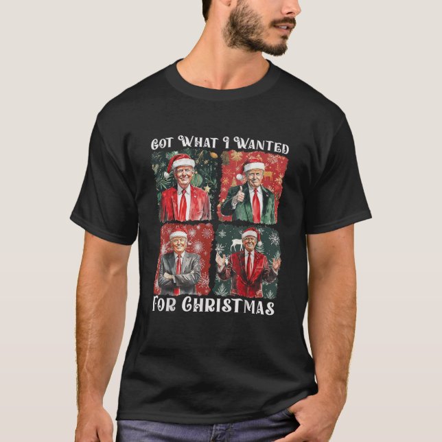 Camiseta Os Papais noeis Trump Xmas 2024 Conseguiram O Que  (Frente)
