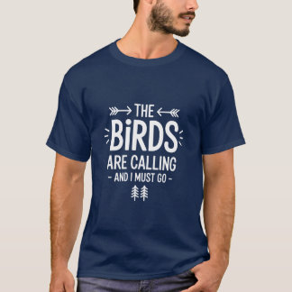Camiseta Os Pássaros Estão Chamando De Retro De Birdwatcher