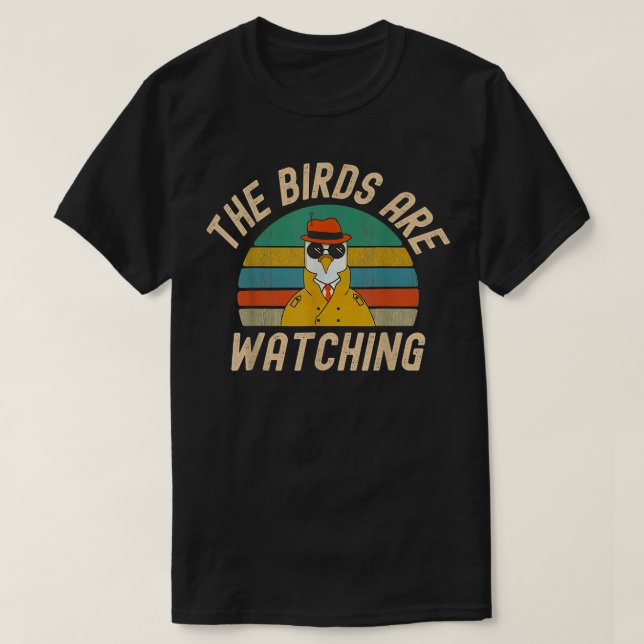 Camiseta Os Pássaros Estão Observando Acorde América Os Pás (Frente do Design)