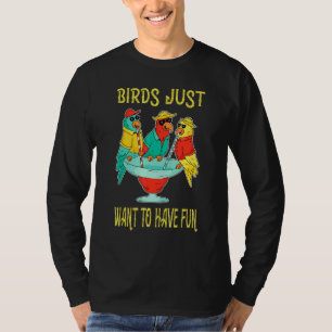 Camiseta Os Pássaros Só Querem Divertir-Se Com Amigos De Pá