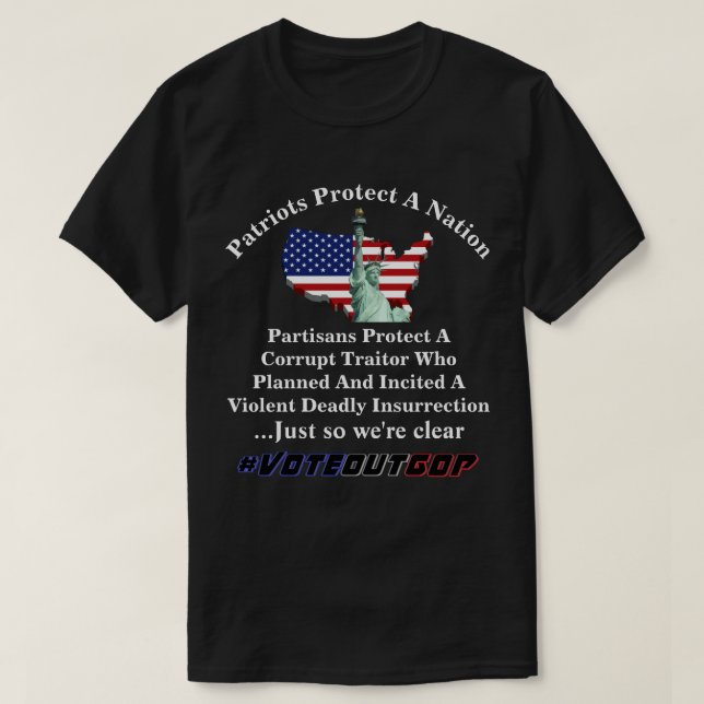 Camiseta Os Patriotas Protegem Os Partidários Da Nação Prot (Frente do Design)