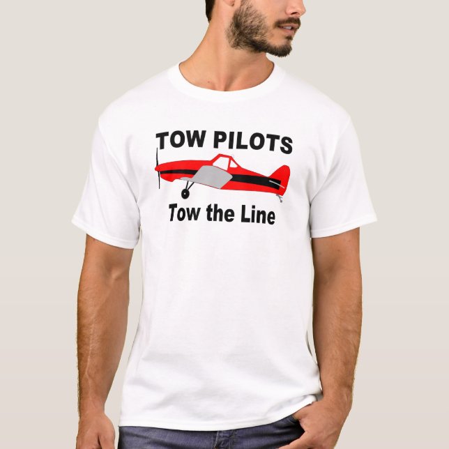 Camiseta Os pilotos do reboque rebocam a linha (Frente)