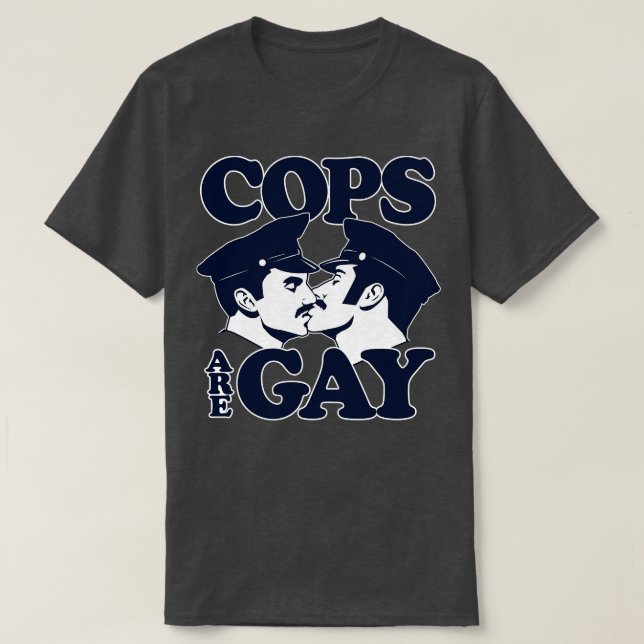 Camiseta Os Policiais Têm Gay Leve De Saída Longa (Frente do Design)