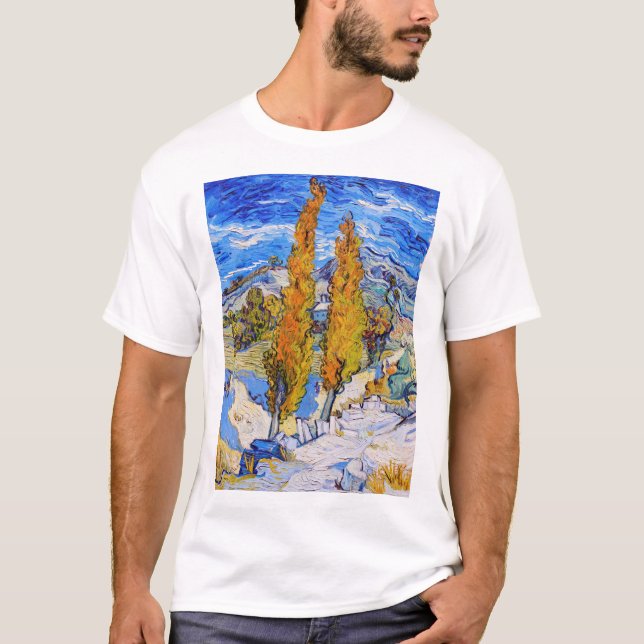 Camiseta Os Poplars em Santo-Rémy, Van Gogh (Frente)