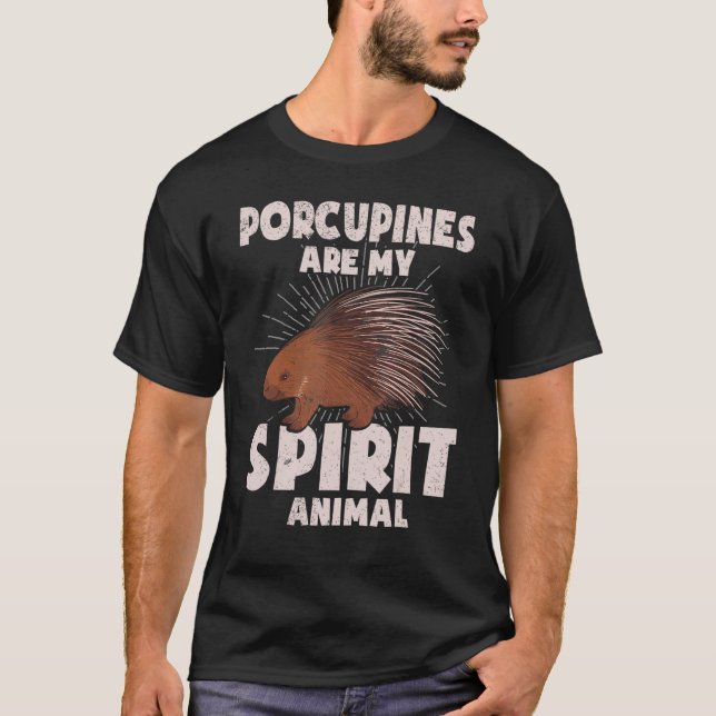 Camiseta Os Porcupins São O Meu Animal Espiritante (Frente)