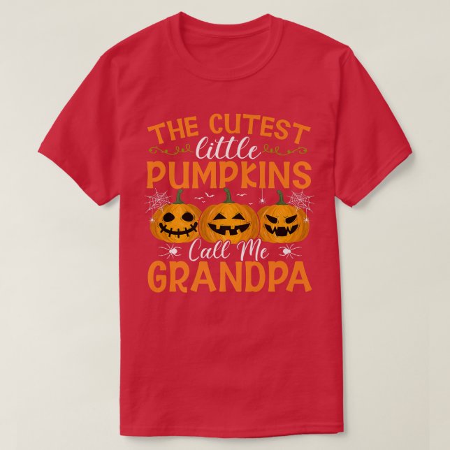 Camiseta Os Pumpkins mais fofos me chamam de vovô Hallowe (Frente do Design)