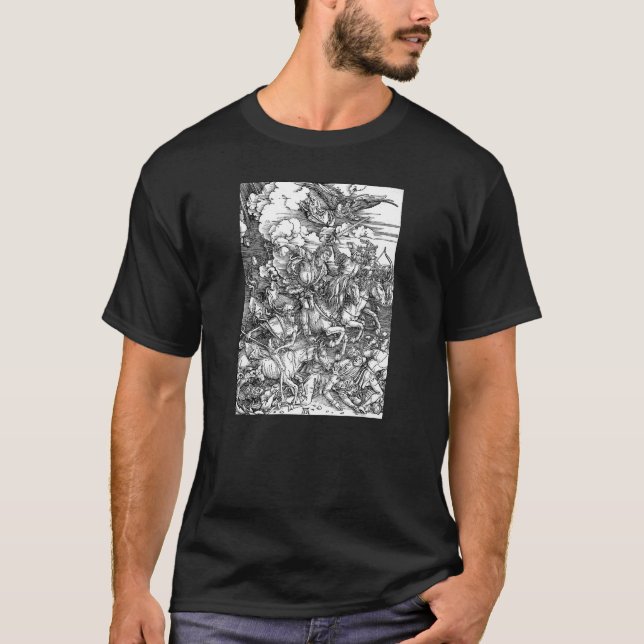 Camiseta Os Quatro Cavaleiros do Apocalipse (Dürer, 1498) (Frente)
