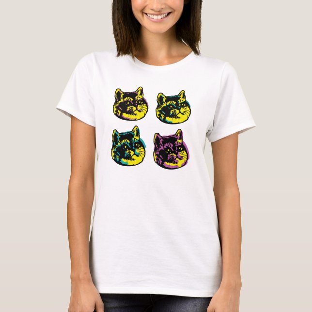 Camiseta Os Quatro Gatinhos Gatos De Arte Pop (Frente)
