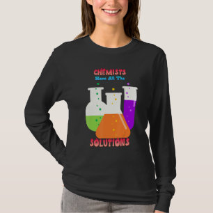 Camiseta Os Químicos Têm Todas As Soluções Piada Engraçadas