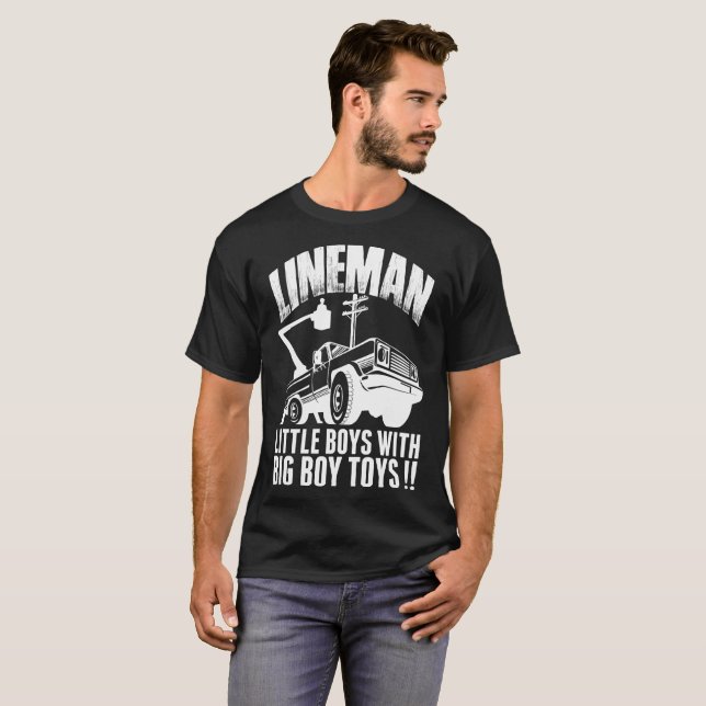 Camiseta Os rapazes pequenos do lineman com menino grande (Frente Completa)
