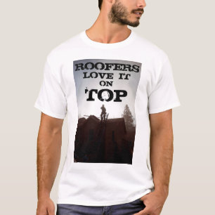 CAMISETA OS ROOFERS, AMAM-NO, SOBRE, PARTE SUPERIOR