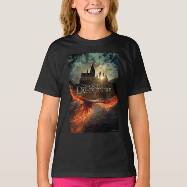 Camiseta Os Segredos da Poster Teatral de Dumbledore (Frente)