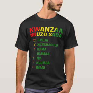 Camiseta Os Sete Princípios De Kwanzaa - Nguzo Saba