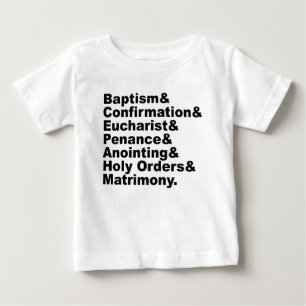 Camiseta Os Sete Sacramentos do Cristianismo e Catolicismo
