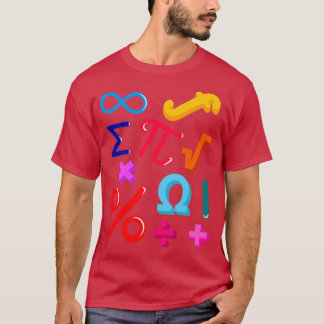 Camiseta Os símbolos matemáticos bonitos para amante matemá