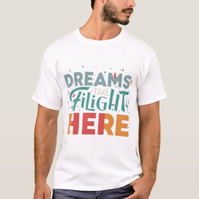 Camiseta Os Sonhos Levam Voo Aqui (Frente)