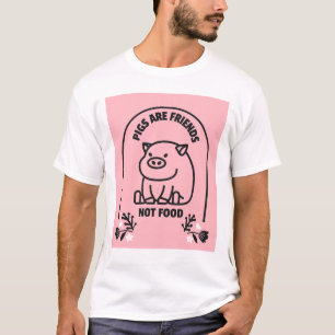 CAMISETA OS SUÍNOS SÃO AMIGOS, NÃO COMIDA DE CAMISAS-T VEGA