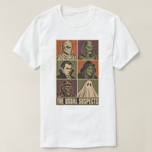 Camiseta Os Suspeitos Habituais Monstros Vintage de Hallowe