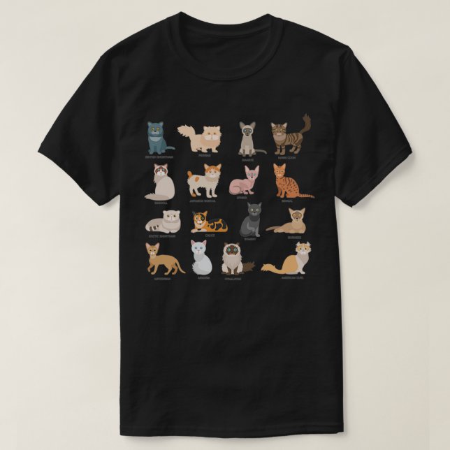 Camiseta Os Tipos de Pão de Gato 1 (Frente do Design)