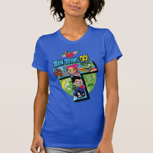 Camiseta Os titã adolescentes vão! colagem da torre dos