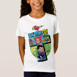 Camiseta Os titã adolescentes vão! colagem da torre dos