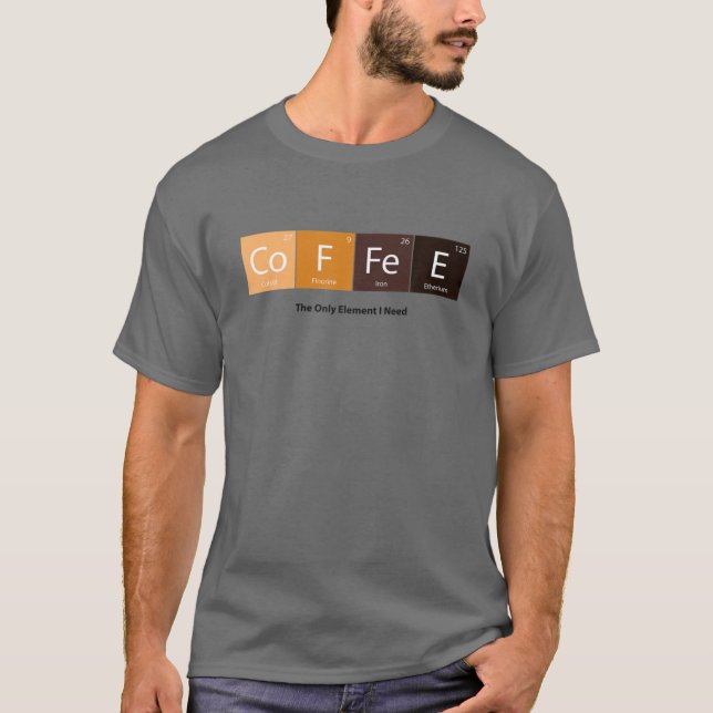 Camiseta Os Únicos Elementos Que Preciso De Café Mesa Perió (Frente)