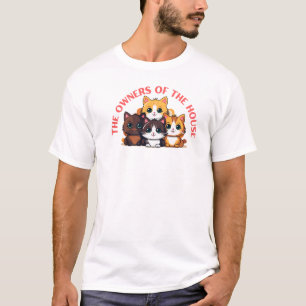 Camiseta Os verdadeiros donos da casa - Design de Pet Engra