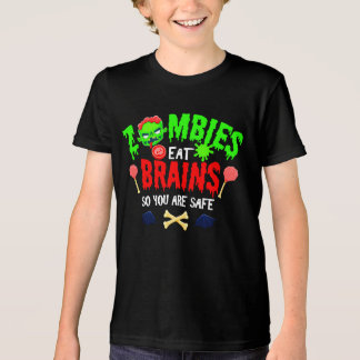 Camiseta Os Zombies Dias de as Bruxas engraçados Comem Cére