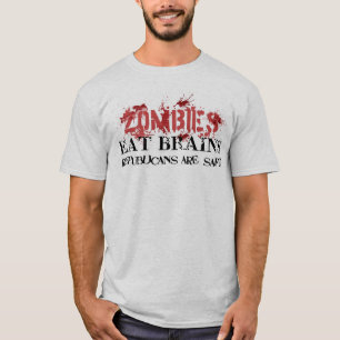 Camiseta Os zombis comem cérebros, republicanos são t-shi