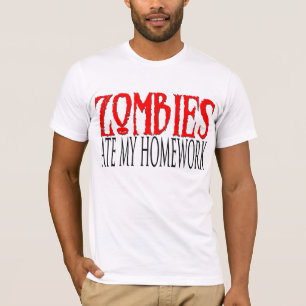 Camiseta Os zombis comeram meus trabalhos de casa