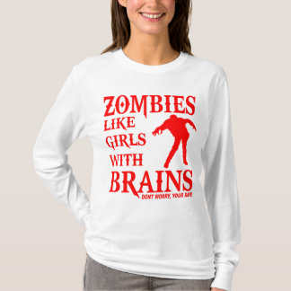 CAMISETA OS ZOMBIS GOSTAM DE MENINAS COM LOGOTIPO DO
