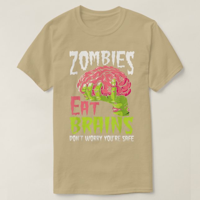 Camiseta Os zumbis comem cérebros não se preocupam que você (Frente do Design)