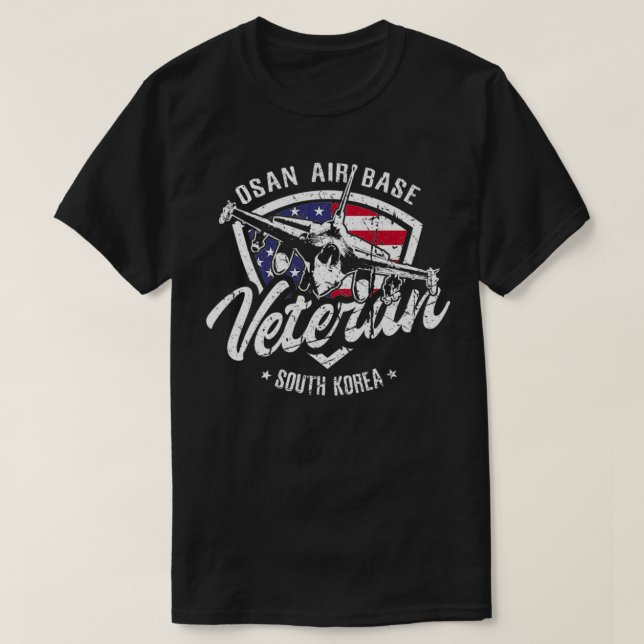 Camiseta Osan Air Base Veteran USAF South Korea Premium (Frente do Design)