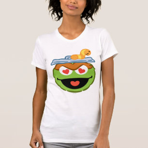 Camiseta Óscar sorrindo de rosto com olhos em forma de cora