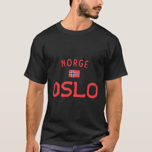 Camiseta Oslo Norge Noruega, aflita, com pavilhão norueguês