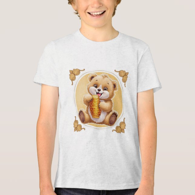 Camiseta oso comiendo miel (Frente)