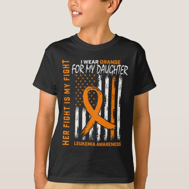 Camiseta Óspera Filha Leucemia Cancer Consciência Americana (Frente)