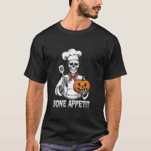 Camiseta Osso Apetite Esqueleto Halloween Cook Skeleton Cus