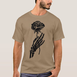 Camiseta Osso com esqueleto casual rosa feliz no dia do hal