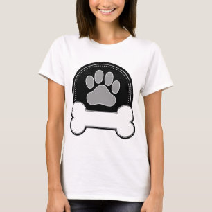 Camiseta Osso e pata de cão