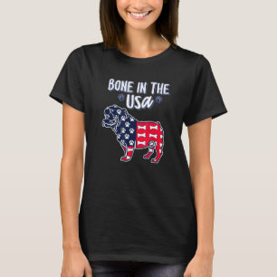 Camiseta Osso Nos EUA Pug 4 de Julho