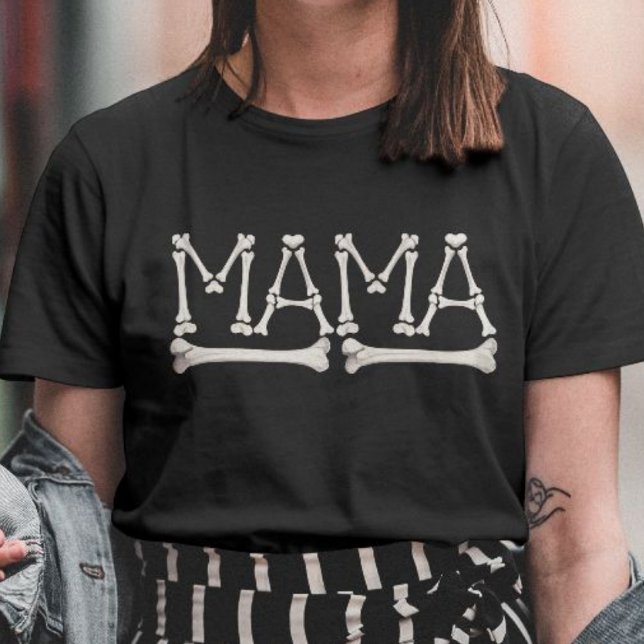Camiseta Ossos Assustadores da Mamãe Piada de Halloween (Criador carregado)