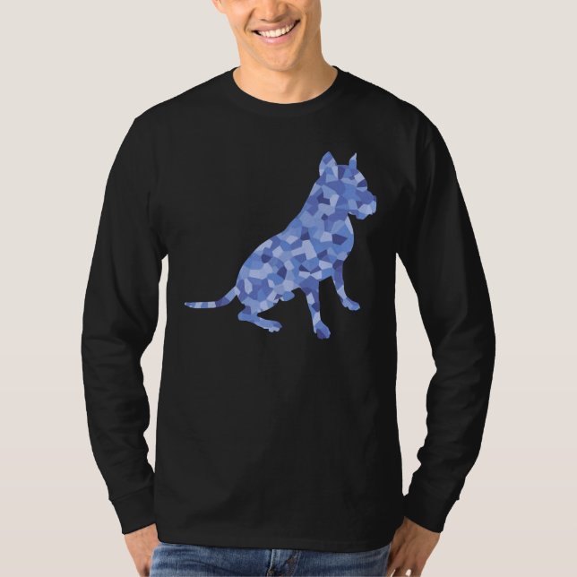 Camiseta Ossos Azuis Sentados Cachorro-Touro (Frente)