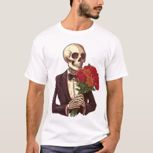 Camiseta Ossos de Amante - Esqueleto Romântico Engraçado