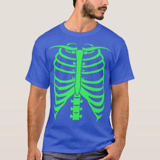 Camiseta Ossos do Esqueleto Verde de Halloween 