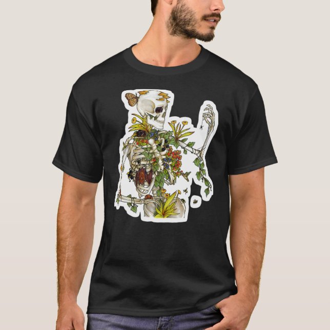 Camiseta Ossos e Botânica Plantas Esqueléticas Botânicas (Frente)