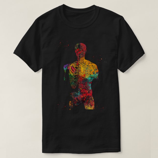 Camiseta Ossos e Músculos do Torso (Frente do Design)