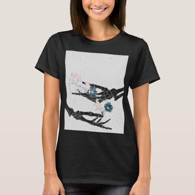 Camiseta Ossos em Flor #2 - Duas Mãos (Frente)